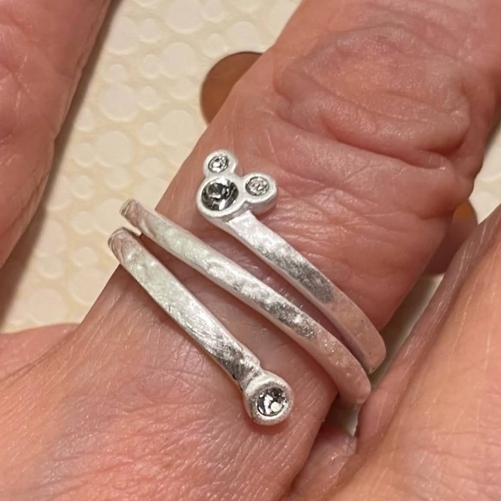 Disney mickey mouse wrap ring with Crystals, New, size # 7